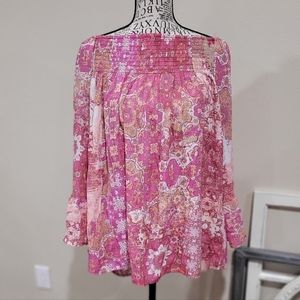 Zac & Rachel Women Size 2X Off shoulder Peasant Boho Top